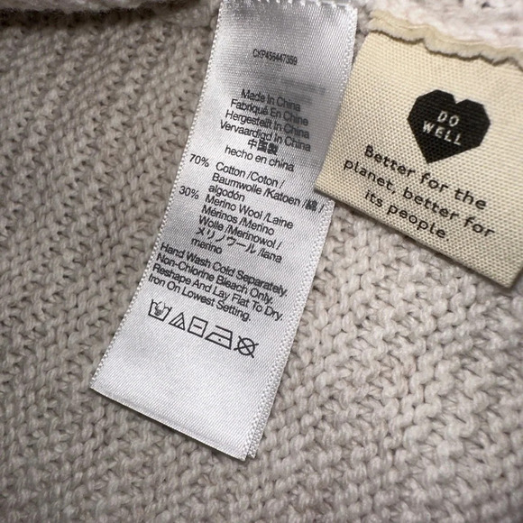 NWT Madewell XXS Cream Sweater with Cute Sleeves - Picture 3 of 5